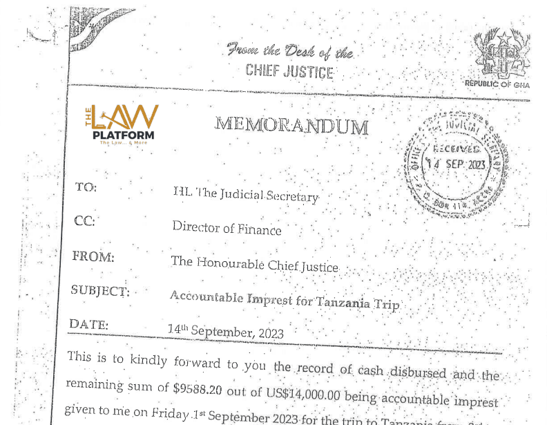 EVIDENCE: claim of financial misappropriation in foreign travels by Torkonoo false